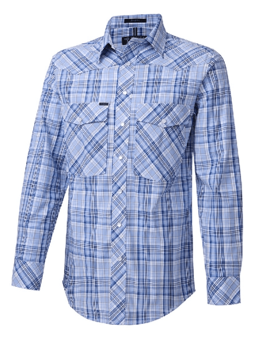 Pilbara Western Mens Snap Button Long Sleeve Shirt