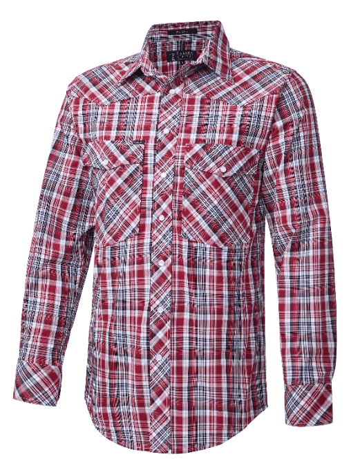 Pilbara Western Mens Snap Button Long Sleeve Shirt