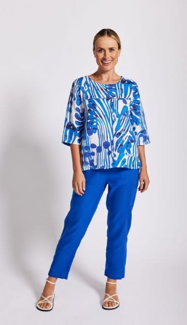 Load image into Gallery viewer, See Saw Womens Linen Seam Detail Top
