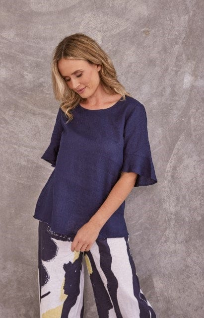 See Saw Womens Flutter Sleeve Top