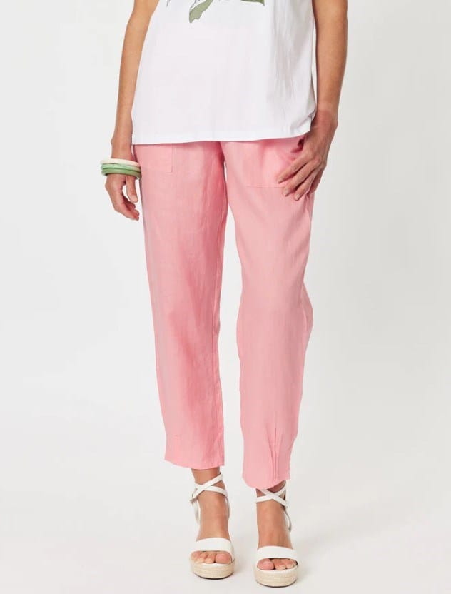 Load image into Gallery viewer, Gordon Smith Womens Ribbed Waist Linen Pant
