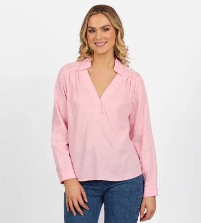 Load image into Gallery viewer, Vassalli Womens Long Sleeve Shirt With 1/2 Placket
