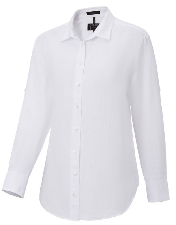 Load image into Gallery viewer, Pilbara Collection Womens Linen Swiss Tab Long Sleeve Shirt
