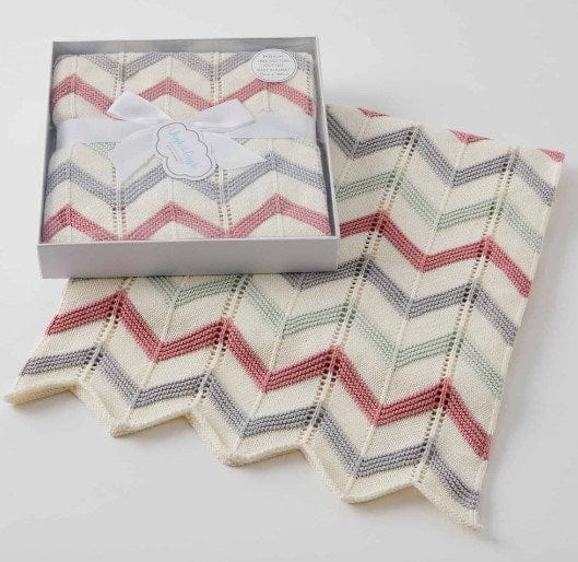 Load image into Gallery viewer, Jiggle &amp; Giggle Zig Zag Knit Blanket
