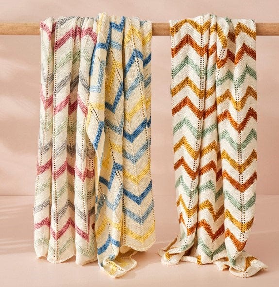 Load image into Gallery viewer, Jiggle &amp; Giggle Zig Zag Knit Blanket
