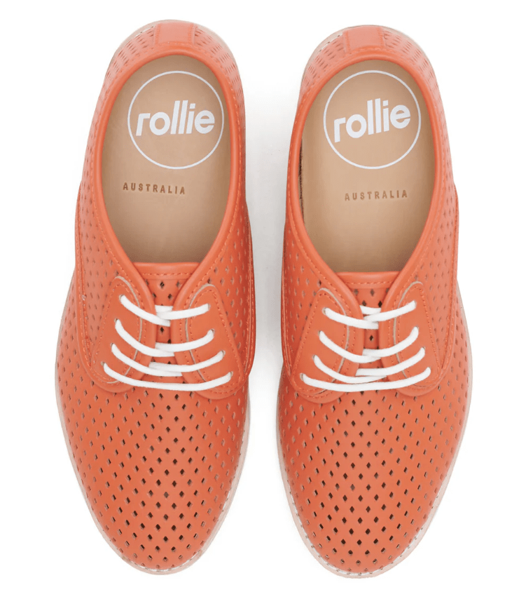 Load image into Gallery viewer, Rollie Womens Derby Punch Tangerine Shoes
