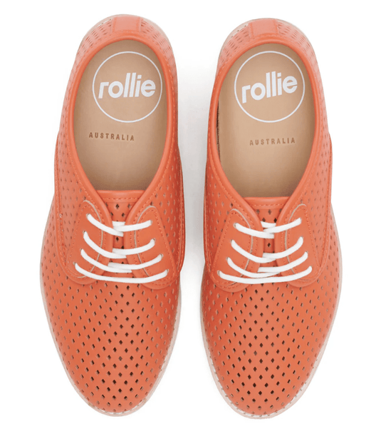 Rollie Womens Derby Punch Tangerine Shoes