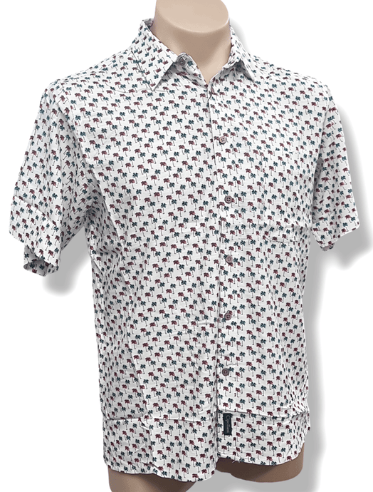 Cipollini Gold Mens Printed Bamboo Short Sleeve Shirt