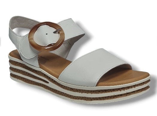 Load image into Gallery viewer, Django &amp; Juliette Womens Cubbie Sandal - White Leather Shoes
