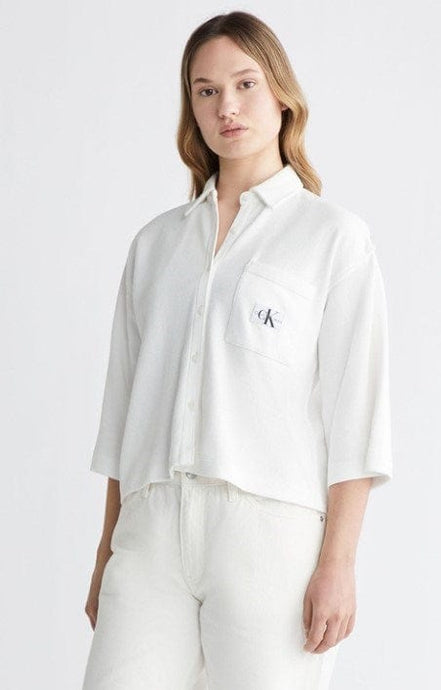 Calvin Klein Wimens Waffle Loose Shirt