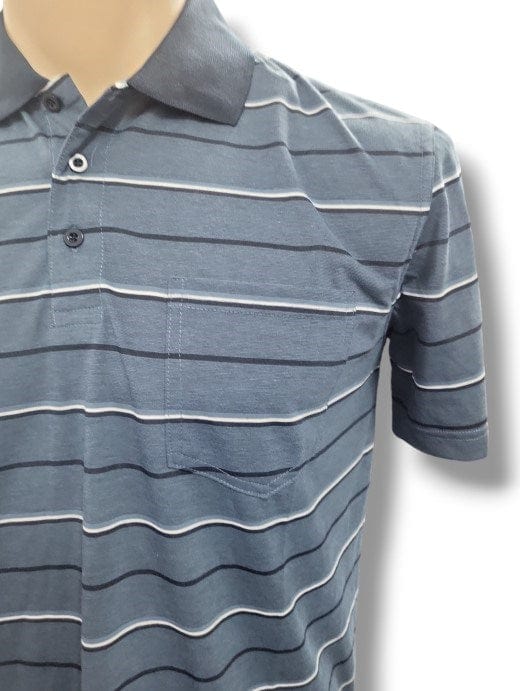 Ansett Mens Tradewinds Jersey Stripe Polo