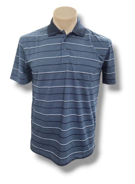 Ansett Mens Tradewinds Jersey Stripe Polo