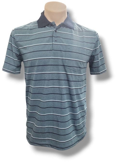 Ansett Mens Tradewinds Jersey Stripe Polo