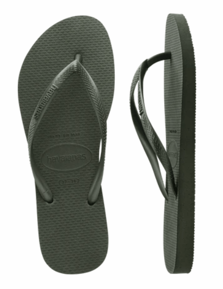 Load image into Gallery viewer, Havaianas Womens Slim Metallic Green Olive Female Thongs
