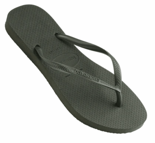 Havaianas Womens Slim Metallic Green Olive Female Thongs