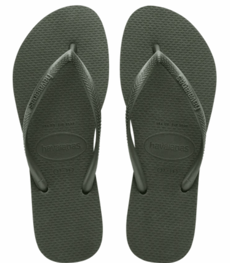 Load image into Gallery viewer, Havaianas Womens Slim Metallic Green Olive Female Thongs
