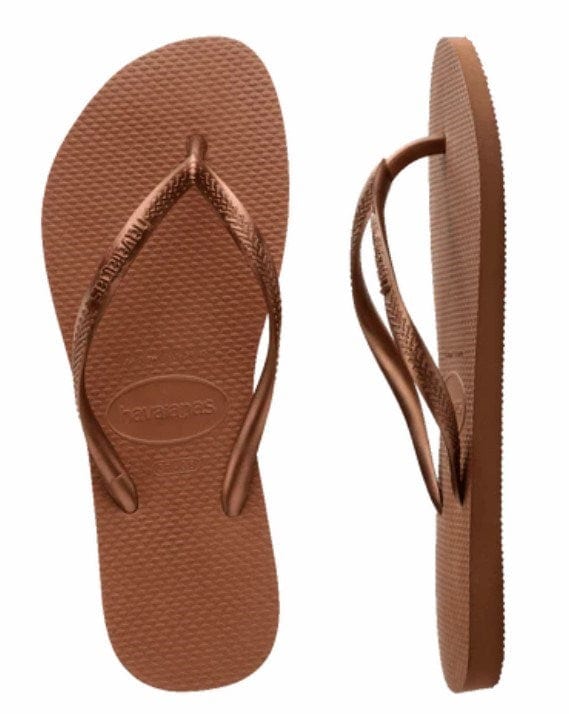 Load image into Gallery viewer, Havaianas Womens Slim Metalic Rust/Metalic Copper Female Thongs
