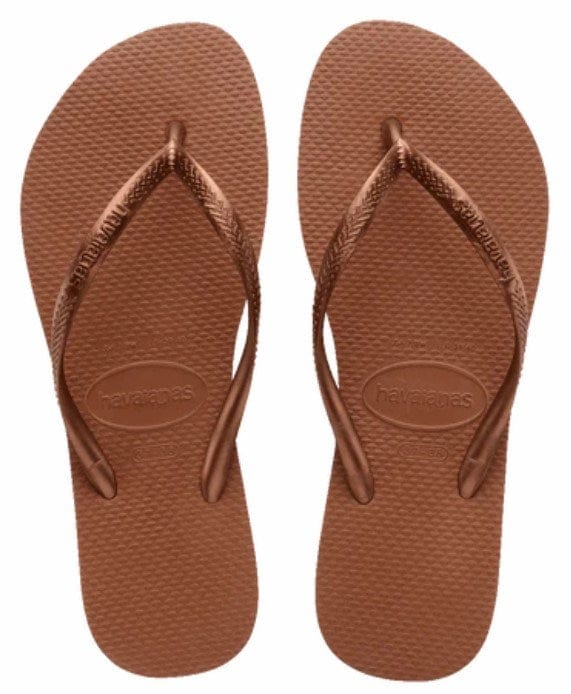 Load image into Gallery viewer, Havaianas Womens Slim Metalic Rust/Metalic Copper Female Thongs
