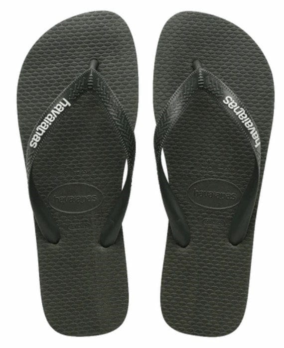 Load image into Gallery viewer, Havaianas Mens Rubber Logo Olive Green Male Thongs
