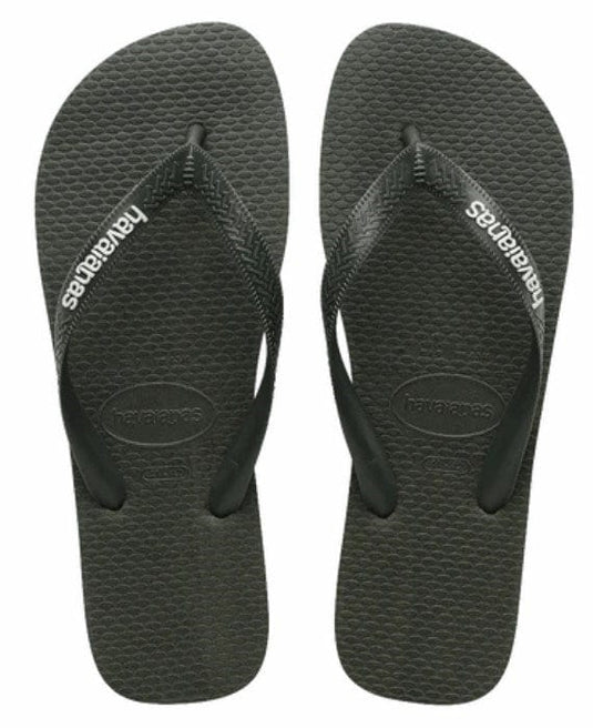 Havaianas Mens Rubber Logo Olive Green Male Thongs