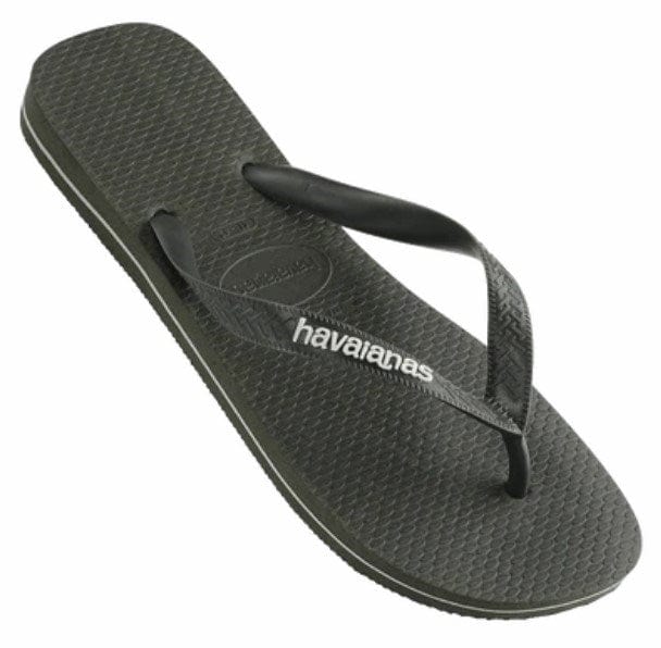 Havaianas Mens Rubber Logo Olive Green Male Thongs