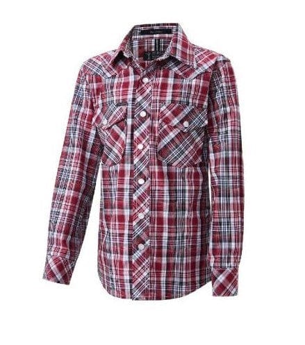 Pilbara Boys Snap Button Long Sleeve Shirt