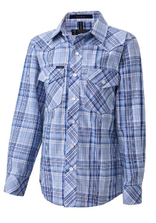 Pilbara Boys Snap Button Long Sleeve Shirt