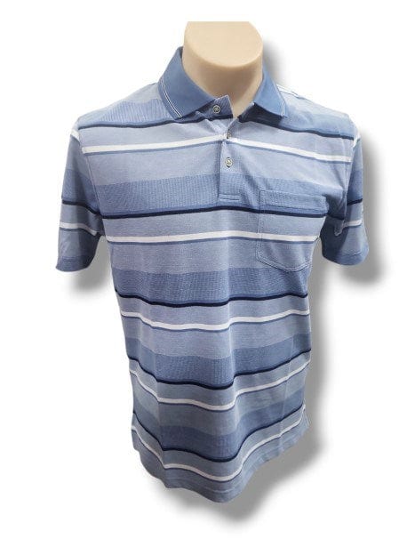 Load image into Gallery viewer, Blue Horizon Mens Blue Horizon Striped Polo
