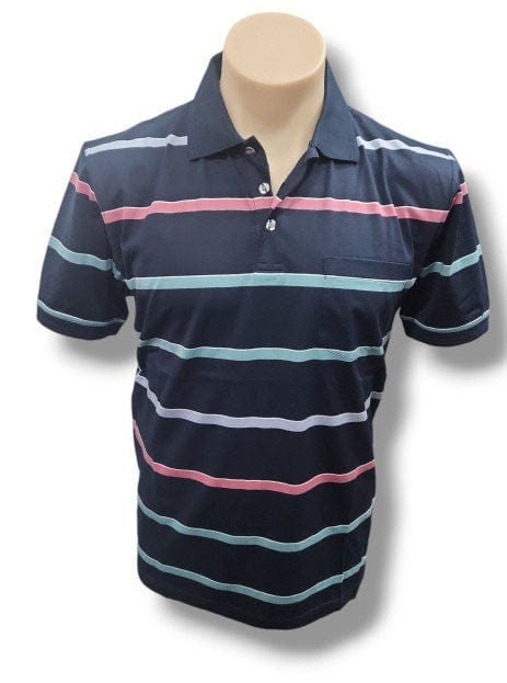 Load image into Gallery viewer, Blue Horizon Mens Striped Polo
