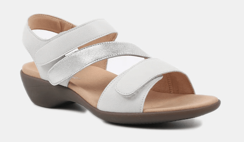 Load image into Gallery viewer, Hush Puppies Womens Awesome White Silver Sandals
