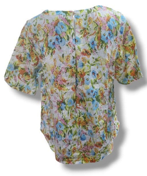 Load image into Gallery viewer, Corfu Womens Linen Printed Happy Valley Top
