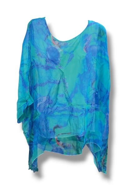 E.Talia Womens Printed Overlay Top