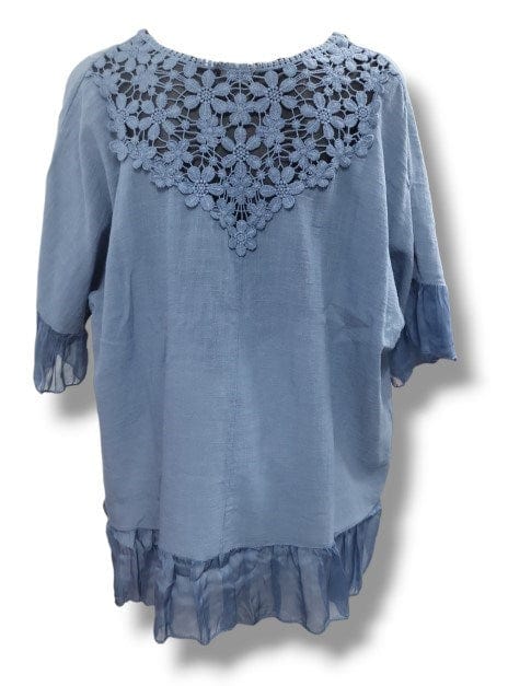 Load image into Gallery viewer, E.Talia Womens Lace Insert Silk Top
