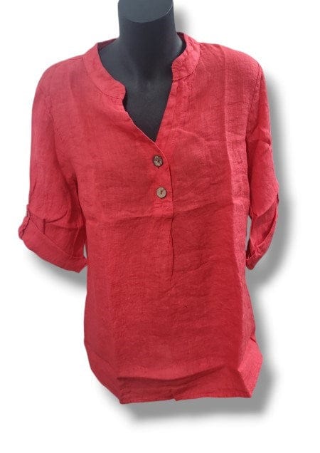 E.Talia Womens Linen 3/4 Shirt