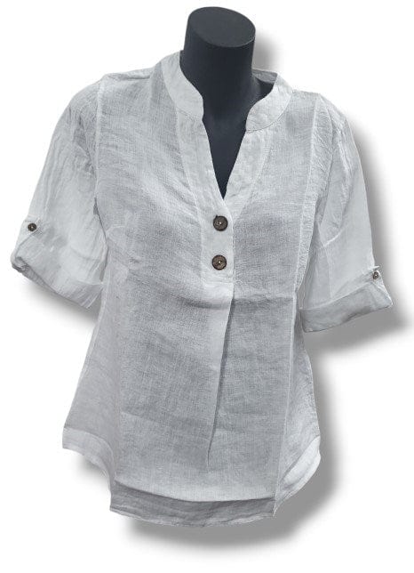 E.Talia Womens Linen 3/4 Shirt