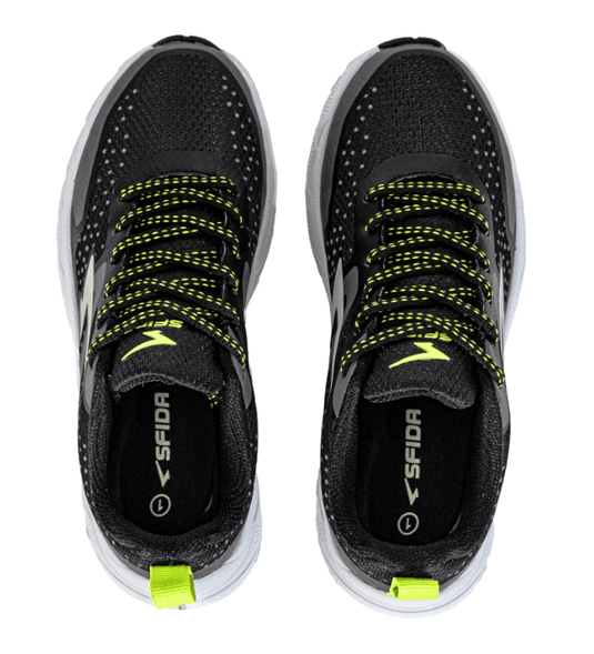 Sfida Boys Lace Up Runner Black/lime Shoes