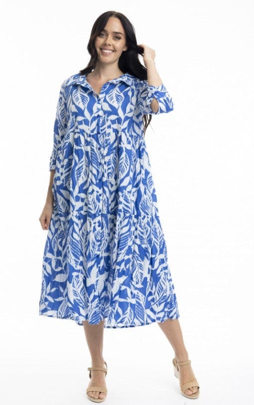 Load image into Gallery viewer, Hayman Blue Collared Midi Dress
