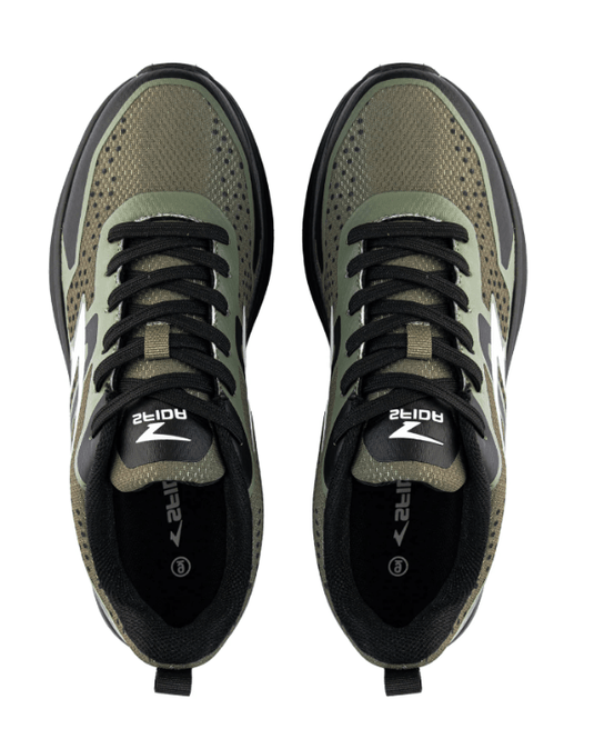 Sfida Mens Vario Khaki/Black Lace Up Runner Shoes