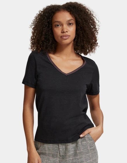 Load image into Gallery viewer, Scotch &amp; Soda Womens Short Sleeved V-Neck T-Shirt
