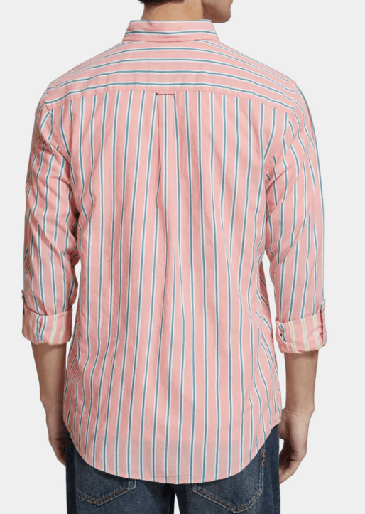 Scotch & Soda Mens Dobby Striped Button Down Shirt