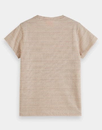 Scotch & Soda Girls Lurex Stripe Artwork T-Shirt