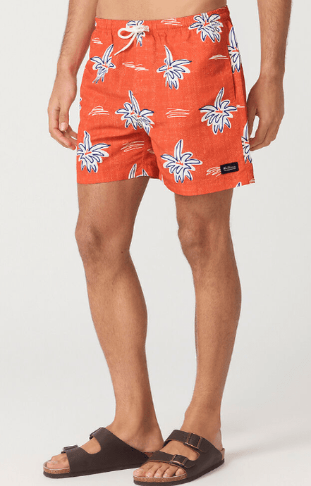 Ben Sherman Mens Red Palm Swim Short