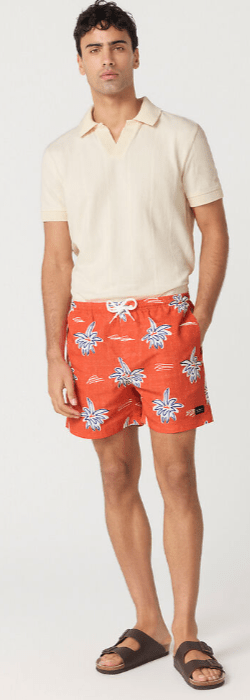 Load image into Gallery viewer, Ben Sherman Mens Red Palm Swim Short
