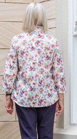 Load image into Gallery viewer, Equinox Womens Floral Print Semi Fitted 3/4 Sleeve Shirt
