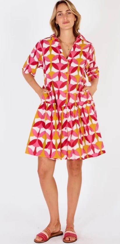 Load image into Gallery viewer, Ibisa Womens Phoenix Button Dress
