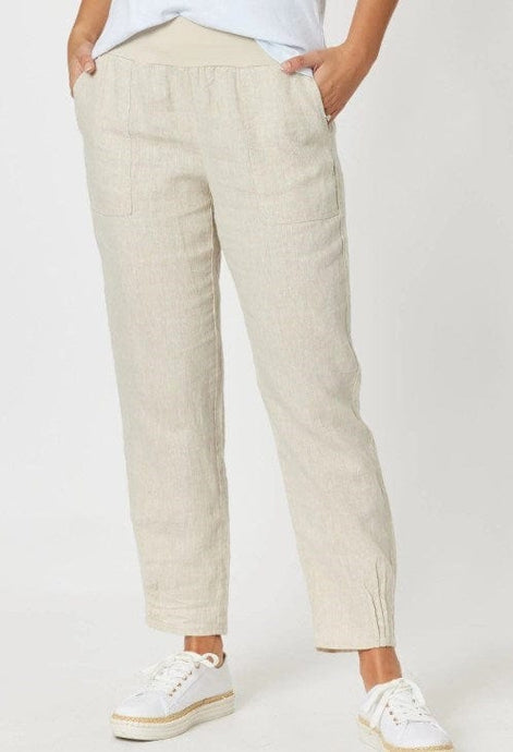 Gordon Smith Womens Sarah Rib Waist Linen Pant