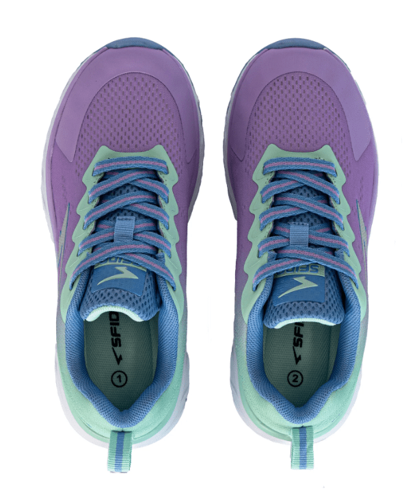 Load image into Gallery viewer, Sfida Kai Girls Lace Up Runners - Lilac/Mint Shoes
