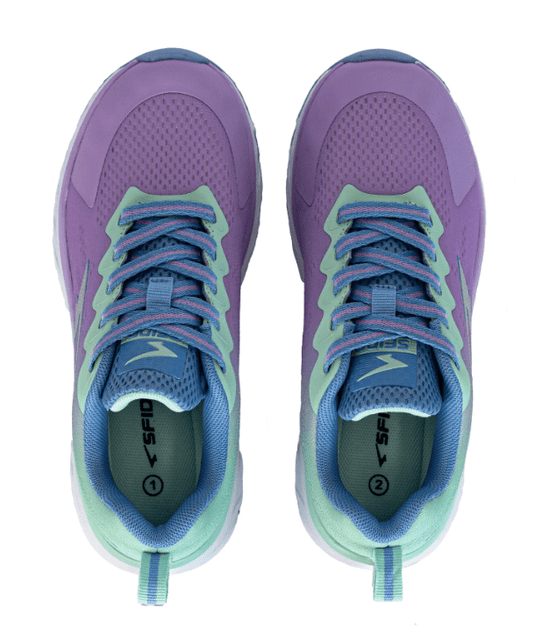 Sfida Kai Girls Lace Up Runners - Lilac/Mint Shoes