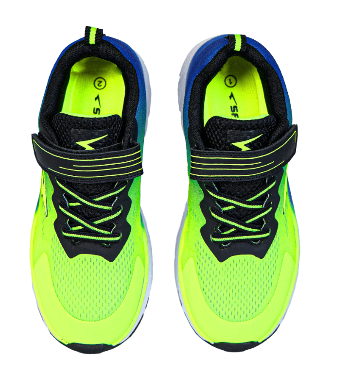 Load image into Gallery viewer, Sfida Kai Boys Runners V Strap - Lime/Royal Shoes
