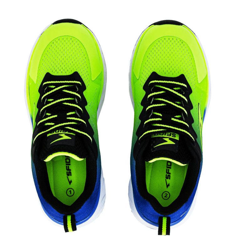 Load image into Gallery viewer, Sfida Kai Boys Runners Lace Up - Lime/Royal Shoes
